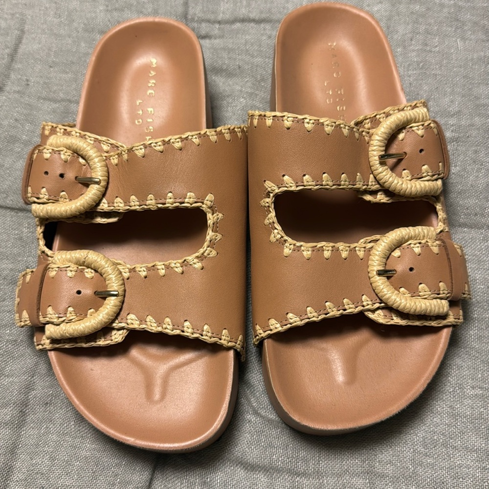Marc Fisher Salea - Nude Platform Slides/Sandals Size 8